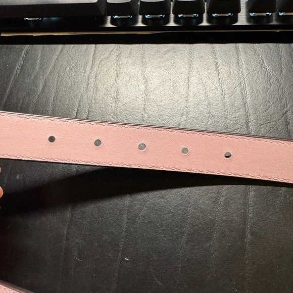 Coach Gray and Lavender Reversible Leather Belt with Silver Buckle - Picture 7 of 9